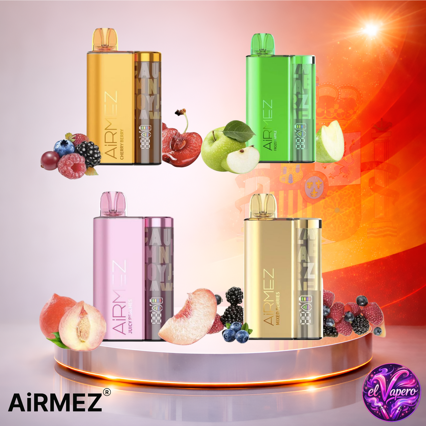 Vapers Desechables - Cigarrillo Electrónico - España - AirMez 12K - Strawberry Sabores 2 - 12000 Caladas - Más baratos