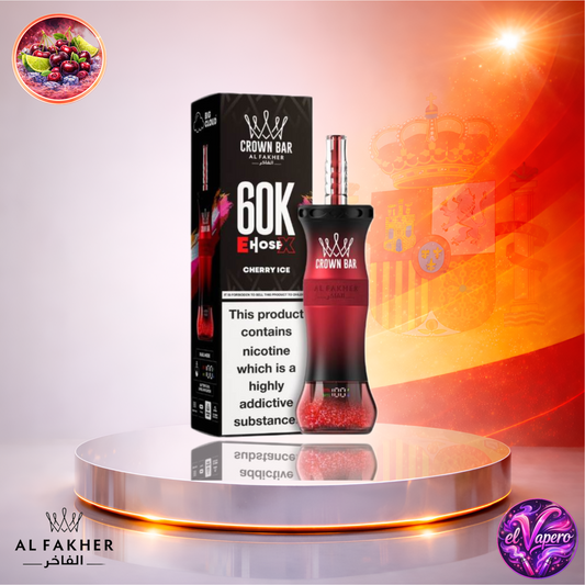 Vapers Desechables - Cigarrillo electrónico - España - Al Fakher Crown Bar EHose X 60K - Cherry Ice 60000 Caladas - Los más baratos