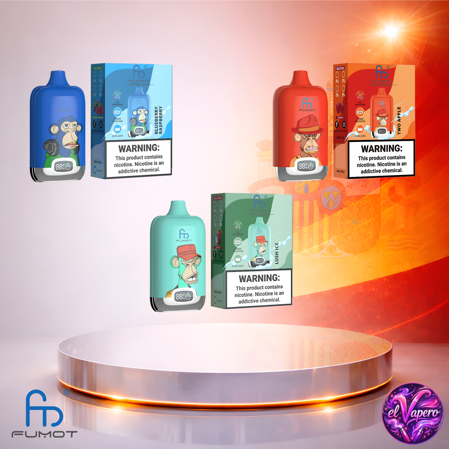 Vapers Desechables - Cigarrillo electrónico - España - Fumot - DigitalBox - 12K - Sabores 8 12000 Caladas - Los más baratos