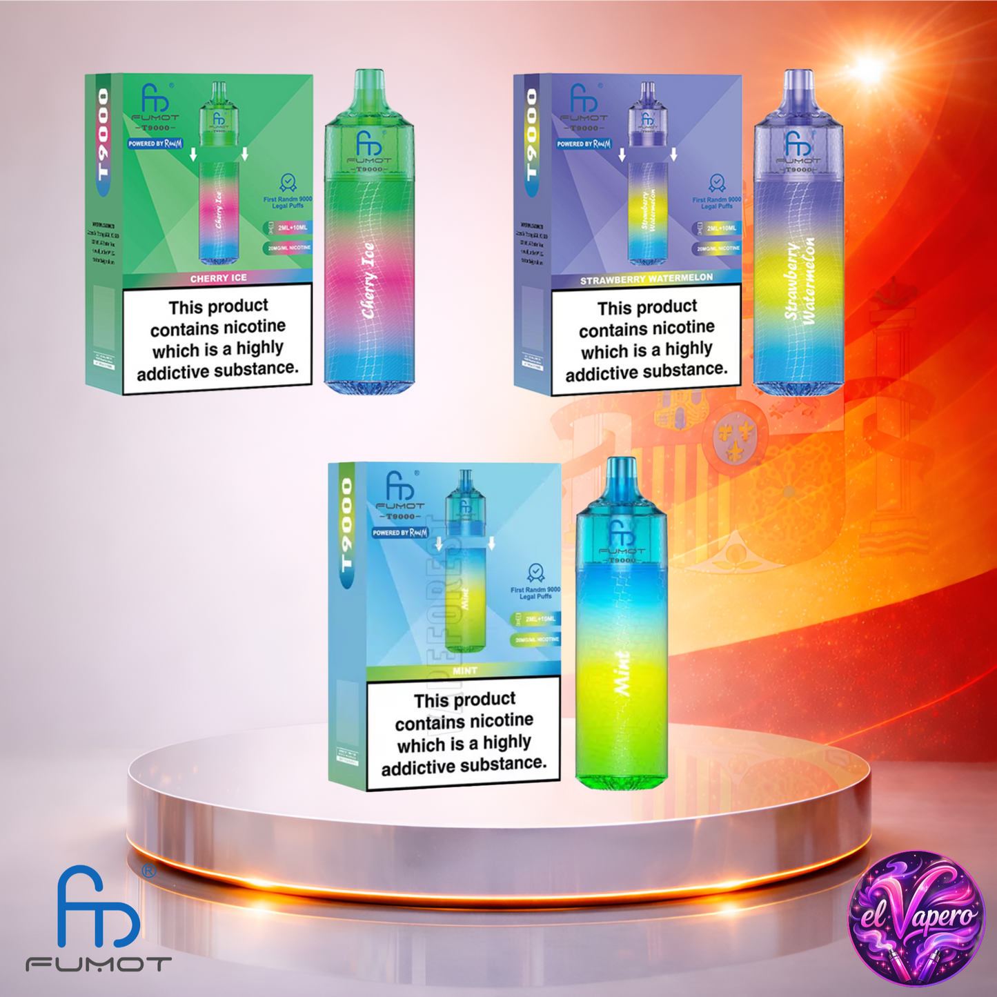 Vapers Desechables - Cigarrillo electrónico - España - Fumot - T9000 - 9K - Sabores 4 9000 Caladas - El mejor precio