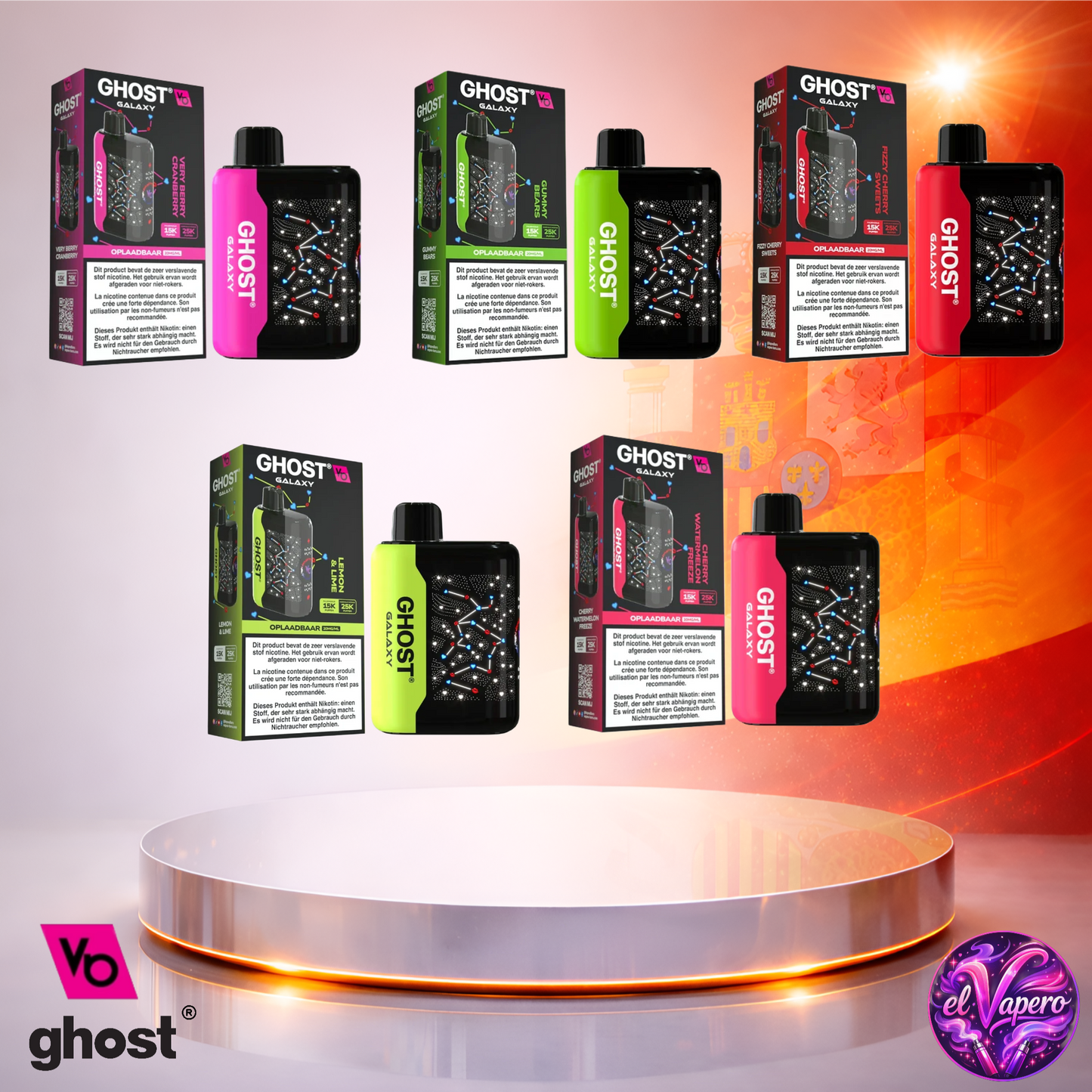 Vapers Desechables - Cigarrillo electrónico - España - Ghost Galaxy 25K - Sabores 4 25000 Caladas - El mejor precio