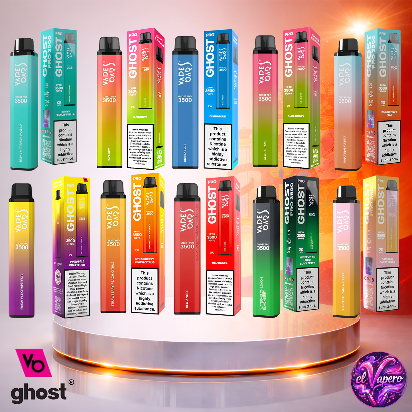 Vapers Desechables - Cigarrillo Electrónico - España - Ghost Pro 3500 - Sabores 3500 Caladas - Más baratos