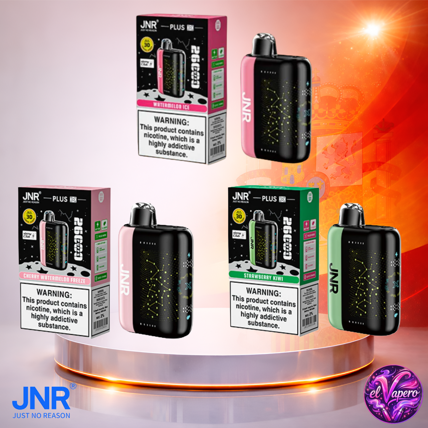 Vapers Desechables - Cigarrillo Electrónico - España - JNR - Plus X 26K - sabores 2 26000 Caladas - El mejor precio