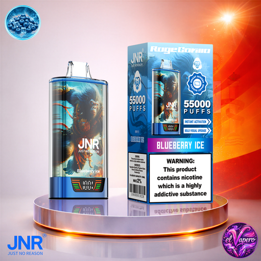Vapers Desechables - Cigarrillo electrónico - España - JNR - RageGorilla - 55K - Blueberry Ice 55000 Caladas - Más baratos