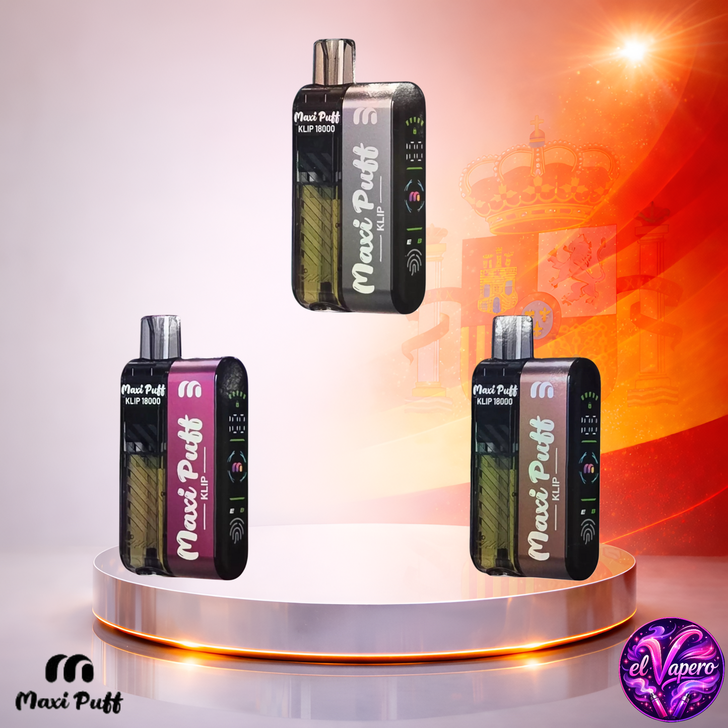 Vapers Desechables - Cigarrillo Electrónico - España - Maxi Puff - Klip 18K - Sabores 2 18000 Caladas - Más baratos
