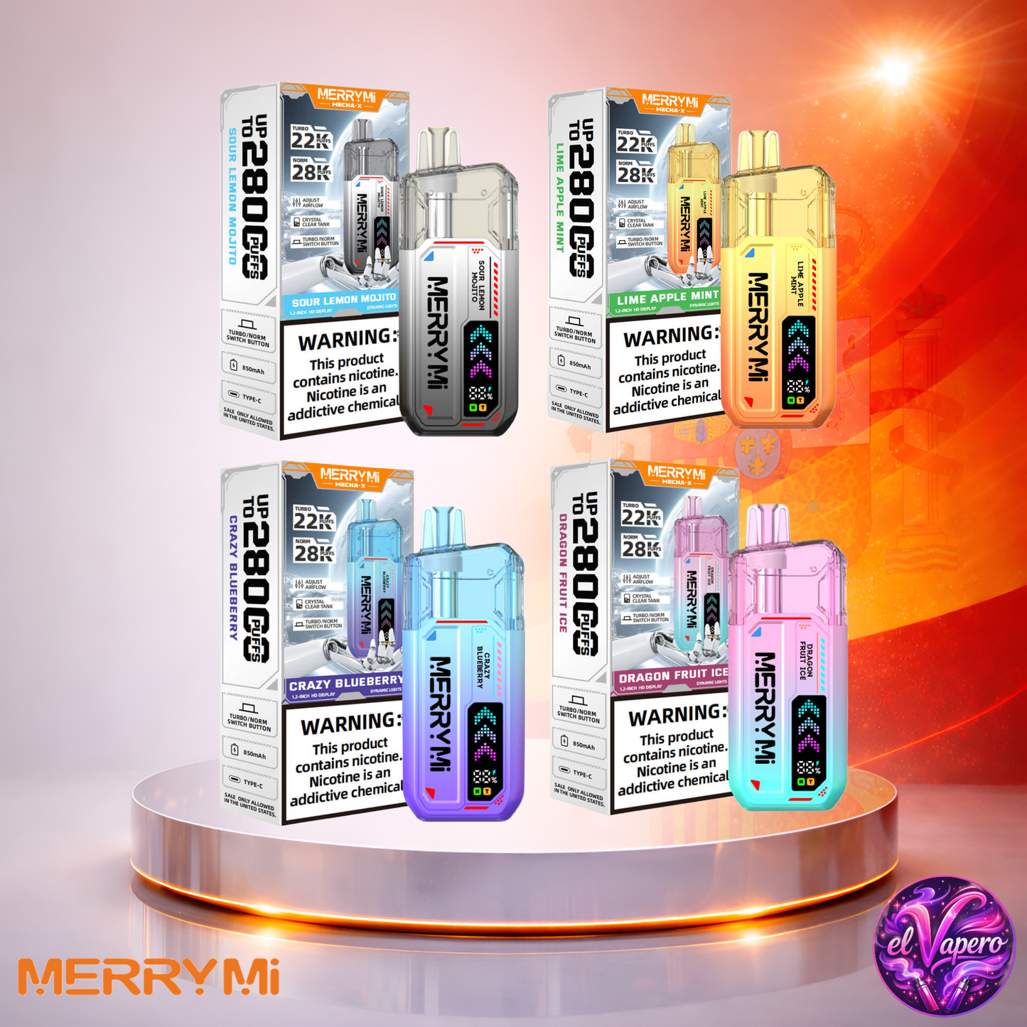 Vapers Desechables - Cigarrillo Electrónico - España - MerryMi - Mecha X 28K - Vaper Desechable Sabores 28000 Caladas - Los más baratos