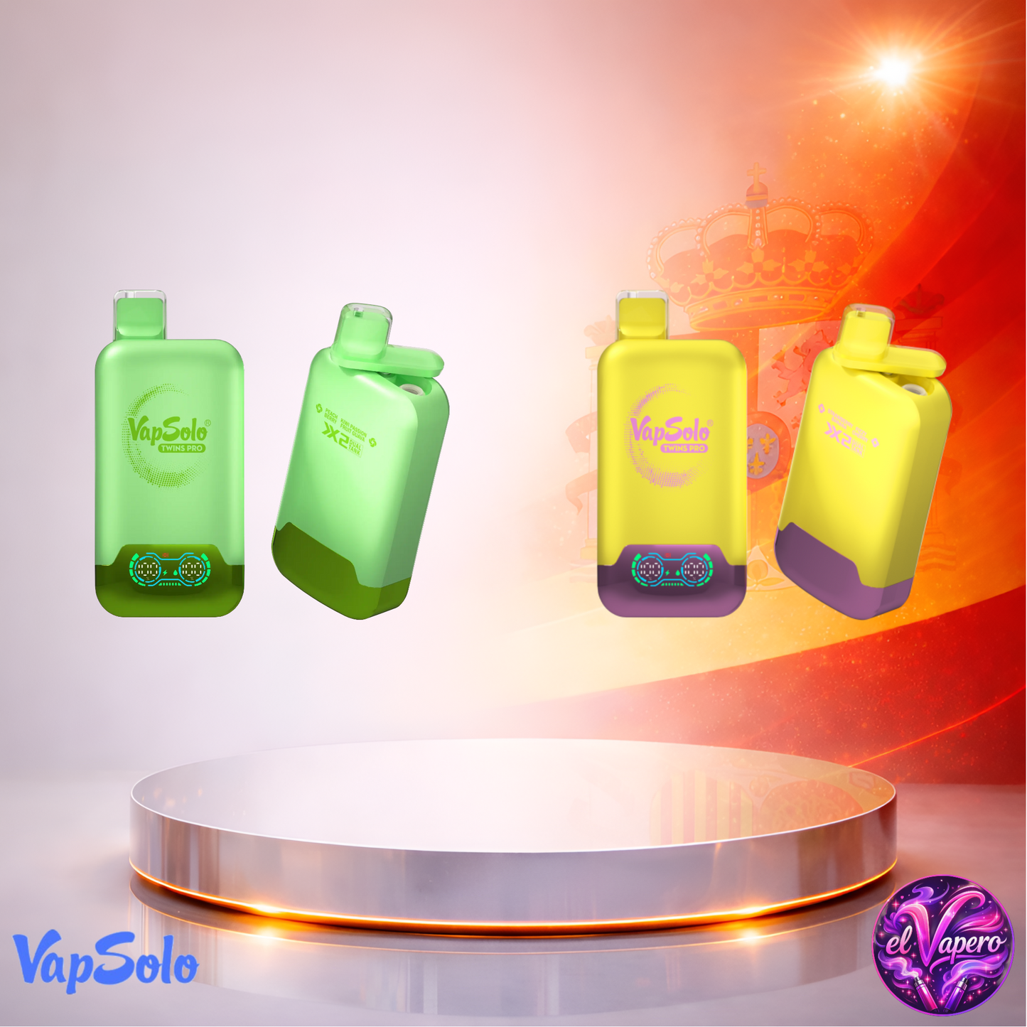 Vapers Desechables - Cigarrillo Electrónico - España - VapeSolo - Twins Pro - 50K - Sabores 3 50000 Caladas - Más baratos