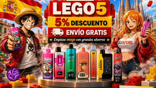 Código descuento vape: ahorra un 5% en ElVapero con LEGO5 y envío gratis