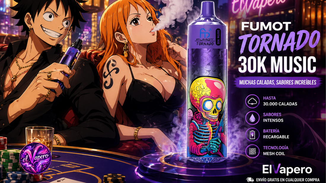 Fumot Tornado 30K Music: vaper desechable con 30K caladas y mejor sabor