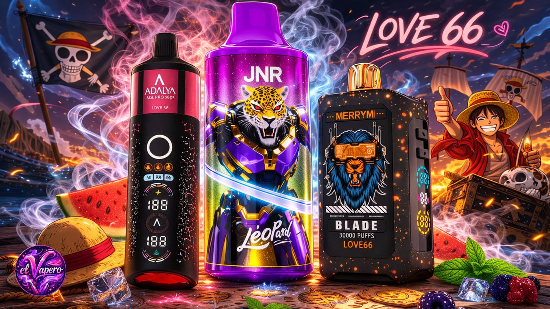  Vaper desechable sabor LOVE 66 con mezcla tropical de maracuyá, sandía y frescor mentolado en España