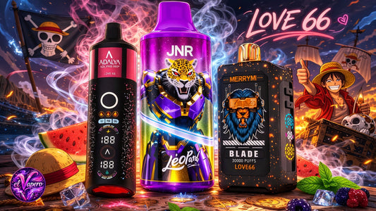  Vaper desechable sabor LOVE 66 con mezcla tropical de maracuyá, sandía y frescor mentolado en España