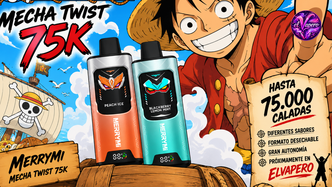 MerryMi Mecha Twist 75K: el nuevo vaper desechable de gran autonomía que pronto llegará a ElVapero