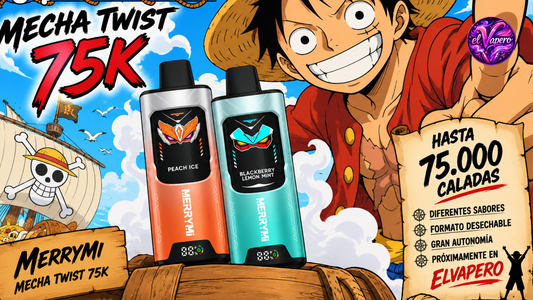 MerryMi Mecha Twist 75K: el nuevo vaper desechable de gran autonomía que pronto llegará a ElVapero