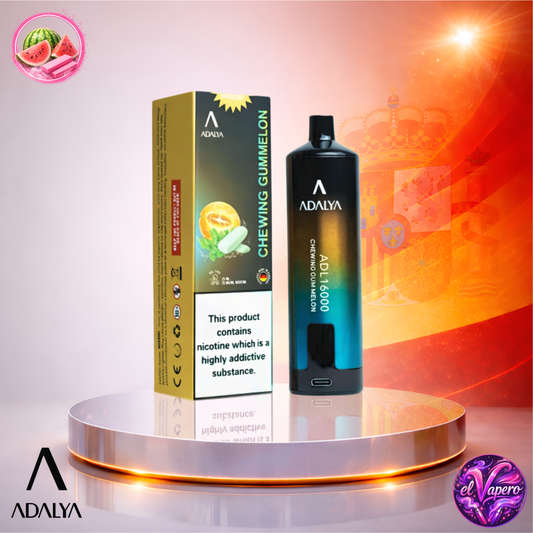 Vapers Desechables - Cigarrillo electrónico - España - Adalya - 16K - Chewing Gummelon 16000 Caladas - El mejor precio