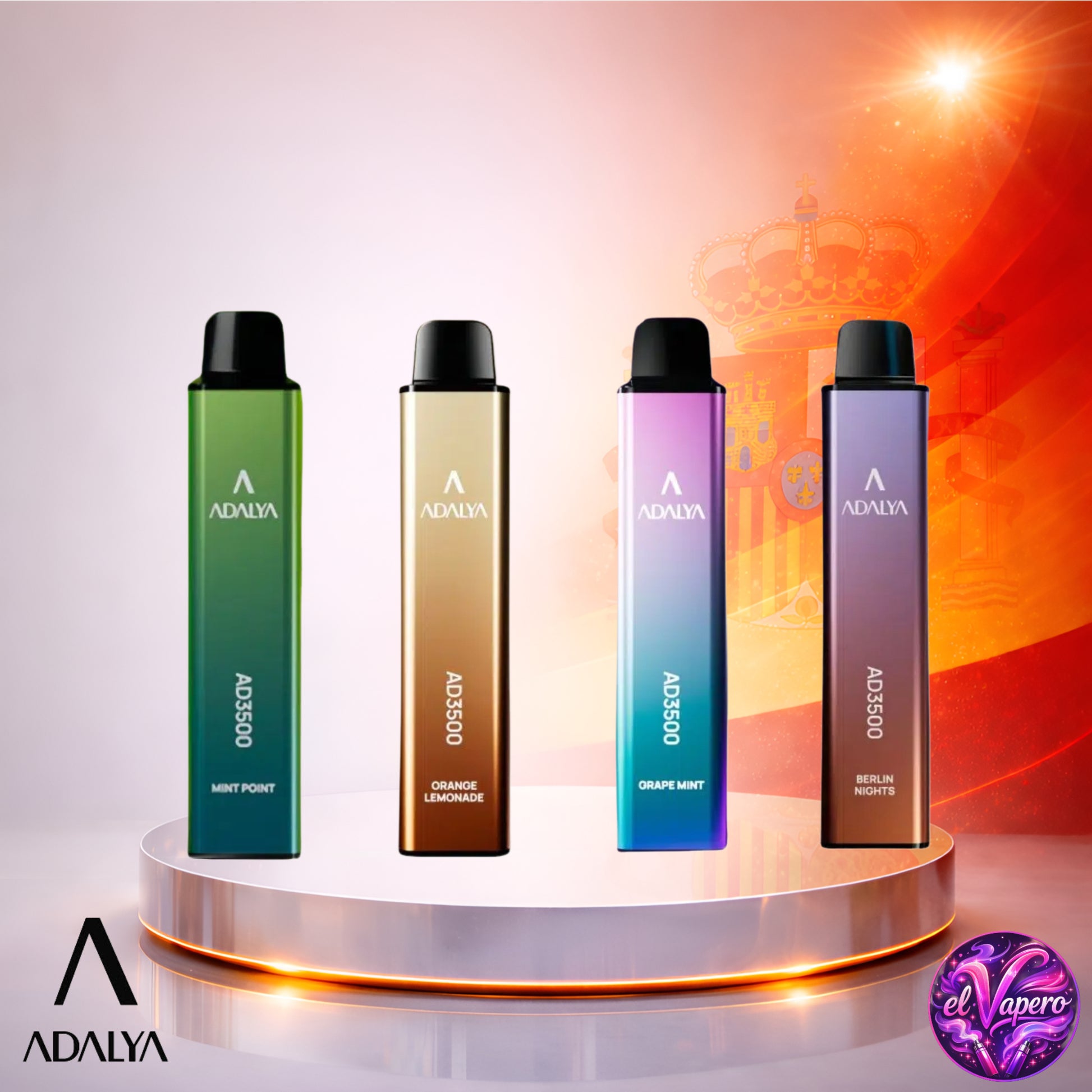 Vapers Desechables - Cigarrillo electrónico - España - Adalya - AD3500 - 3.5K - Sabores 1 3500 Caladas - El mejor precio