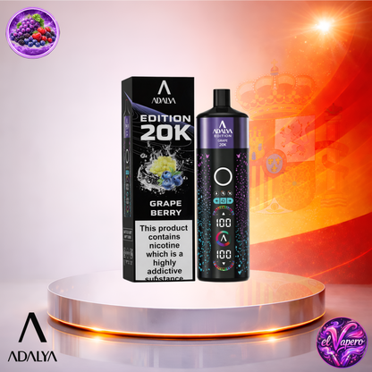 Vapers Desechables - Cigarrillo electrónico - España - Adalya - ADL - PRO360 - 20K - Grape Berry 20000 Caladas - Más baratos
