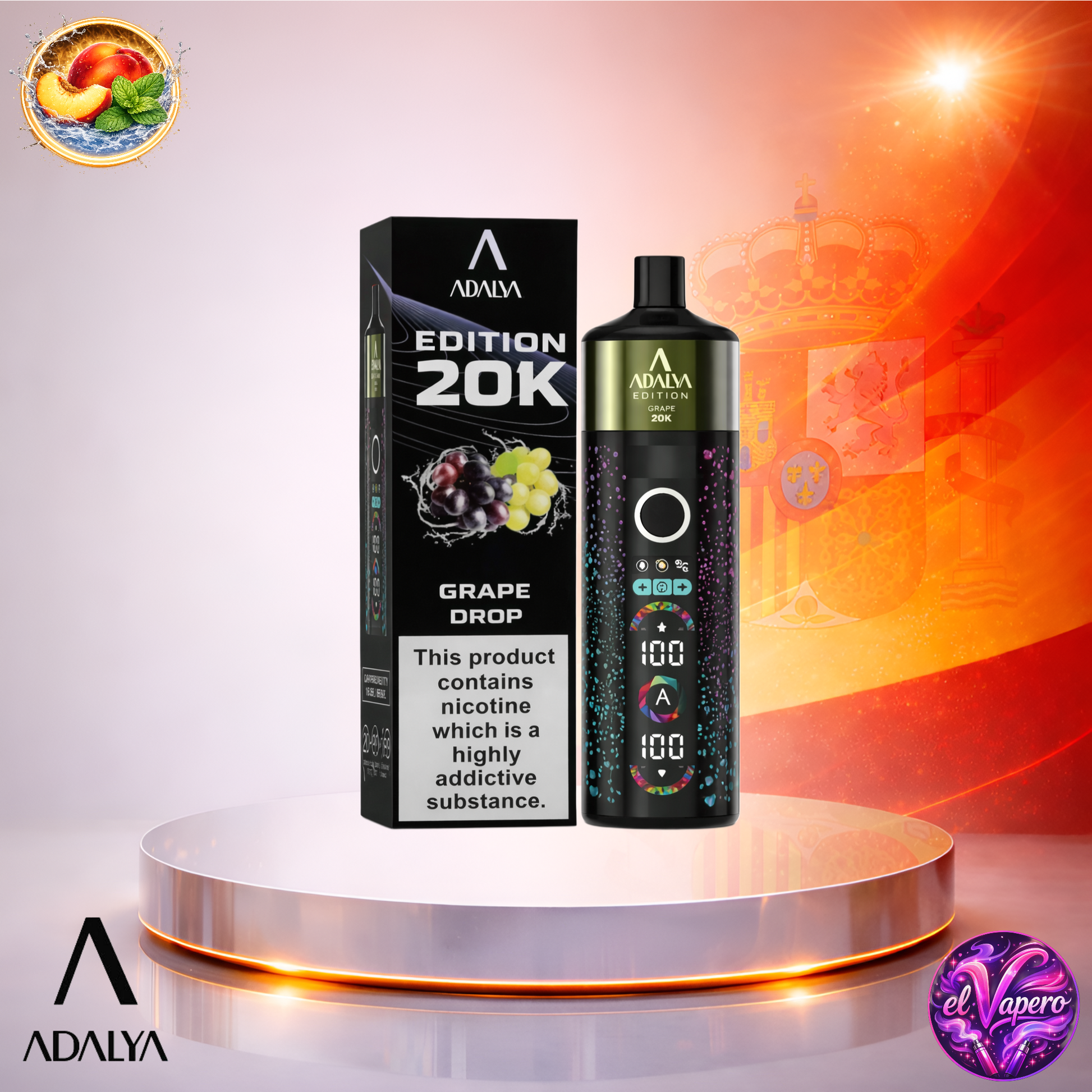 Vapers Desechables - Cigarrillo electrónico - España - Adalya - ADL - PRO360 - 20K - Grape Drop 20000 Caladas - Más baratos