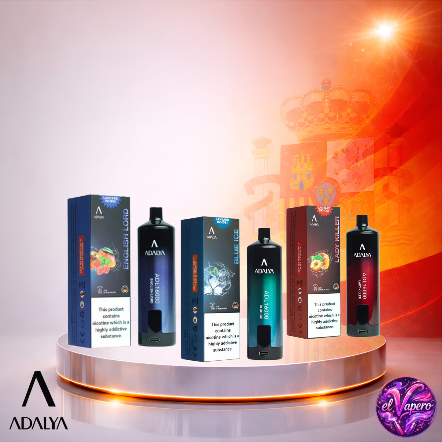 Vapers Desechables - Cigarrillo electrónico - España - Adalya - ADL16000 - 16K - Sabores 16000 Caladas - Los más baratos