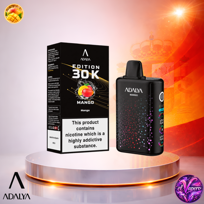 Vaper desechable Adalya Edition 30K España Mango con hasta 30000 caladas y delicioso sabor a mango.