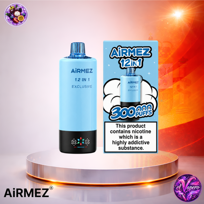 AiRMEZ Exclusive 300K 12en1 - Vaper Desechable - Cigarrillo Electrónico - 2% - 300000 Caladas