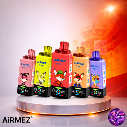 Vaper desechable Airmez 8 en 1 160K España Mix con hasta 160000 caladas y variedad de sabores.