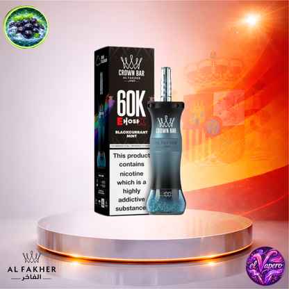 Vapers Desechables - Cigarrillo electrónico - España - Al Fakher Crown Bar EHose X 60K - Blackcurrant Mint 60000 Caladas - Más baratos