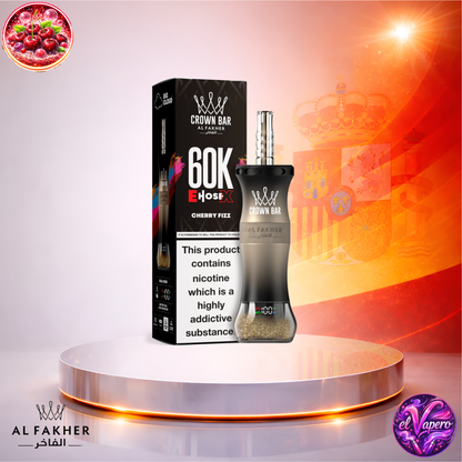Vapers Desechables - Cigarrillo electrónico - España - Al Fakher Crown Bar EHose X 60K - Cherry Fizz 60000 Caladas - Los más baratos
