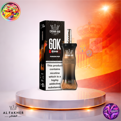 Vapers Desechables - Cigarrillo electrónico - España - Al Fakher Crown Bar EHose X 60K - Fusion Pop 60000 Caladas - Más baratos