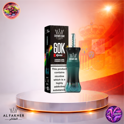 Vapers Desechables - Cigarrillo electrónico - España - Al Fakher Crown Bar EHose X 60K - Lemon Lime Cherry Fizz 60000 Caladas - El mejor precio