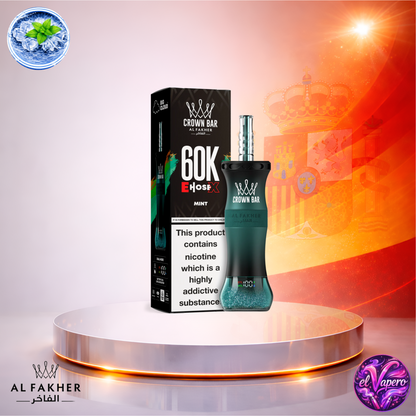 Vapers Desechables - Cigarrillo electrónico - España - Al Fakher Crown Bar EHose X 60K - Mint 60000 Caladas - Más baratos