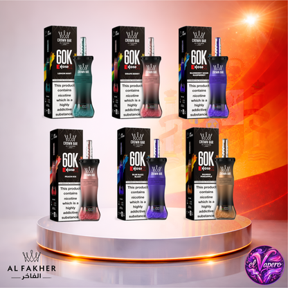 Vapers Desechables - Cigarrillo electrónico - España - Al Fakher Crown Bar EHose X 60K - Sabores 2 60000 Caladas - Los más baratos