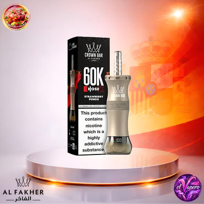 Vapers Desechables - Cigarrillo electrónico - España - Al Fakher Crown Bar EHose X 60K - Strawberry Punch 60000 Caladas - Más baratos