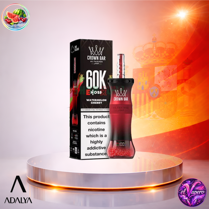Vapers Desechables - Cigarrillo electrónico - España - Al Fakher Crown Bar EHose X 60K - Watermelon Cherry 60000 Caladas - El mejor precio