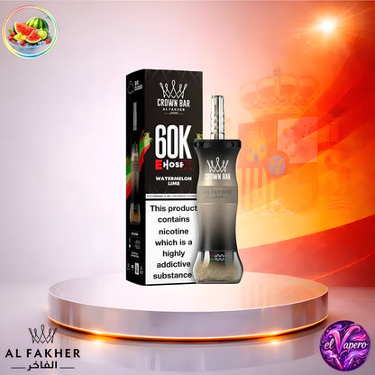 Vapers Desechables - Cigarrillo electrónico - España - Al Fakher Crown Bar EHose X 60K - Watermelon Lime 60000 Caladas - El mejor precio