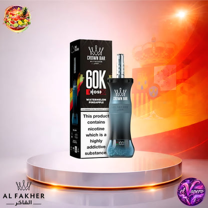 Vapers Desechables - Cigarrillo electrónico - España - Al Fakher Crown Bar EHose X 60K - Watermelon Pinapple 60000 Caladas - El mejor precio