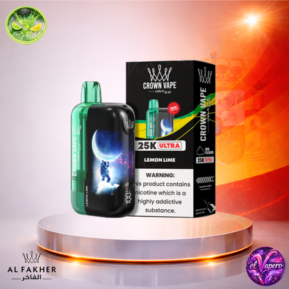 Vapers Desechables - Cigarrillo Electrónico - España - Al Fakher - Crown Bar Ultra - 25K - Lemon Lime 25000 Caladas - Los más baratos