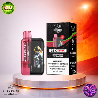 Vapers Desechables - Cigarrillo Electrónico - España - Al Fakher - Crown Bar Ultra - 25K - Two Apple 25000 Caladas - Más baratos
