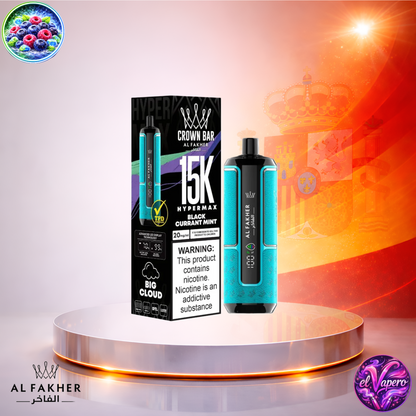 Vapers Desechables - Cigarrillo electrónico - España - Al Fakher - HyperMax - 15K - Black Currant Mint 15000 Caladas - Los más baratos