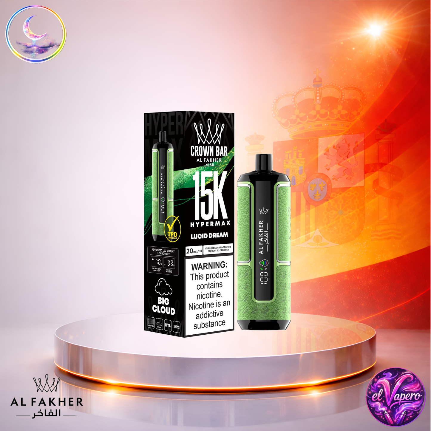 Vapers Desechables - Cigarrillo electrónico - España - Al Fakher - HyperMax - 15K - Lucis Dream 15000 Caladas - El mejor precio