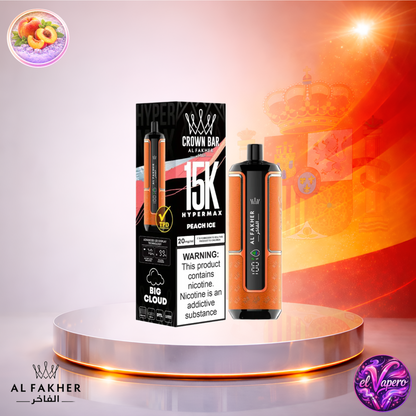 Vapers Desechables - Cigarrillo electrónico - España - Al Fakher - HyperMax - 15K - Peach Ice 15000 Caladas - El mejor precio