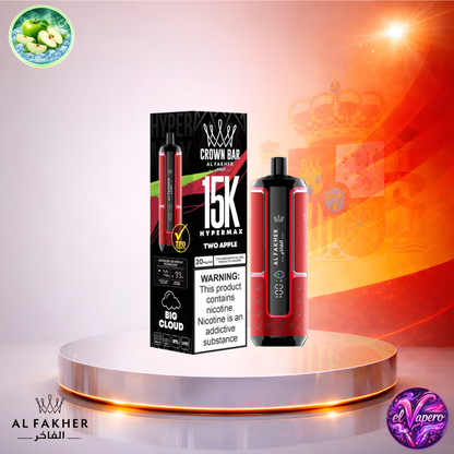 Vapers Desechables - Cigarrillo electrónico - España - Al Fakher - HyperMax - 15K - Two Apple 15000 Caladas - El mejor precio