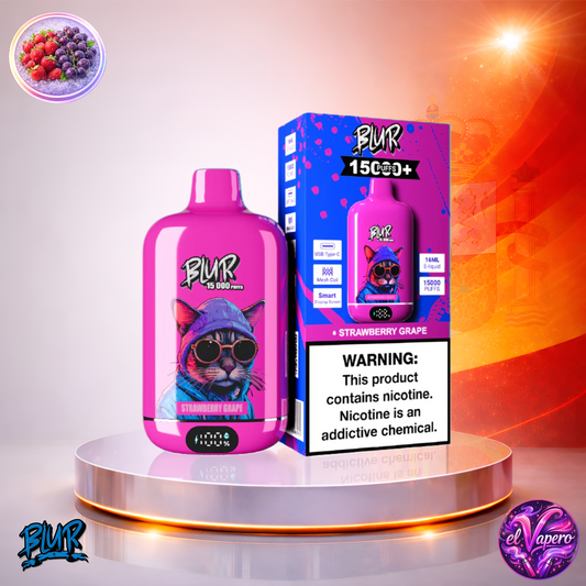 Vapers Desechables - Cigarrillo electrónico - España - Blur - 15000 - 15K - Strawberry Grape 15000 Caladas - Más baratos