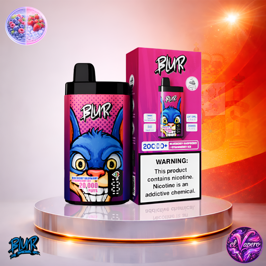 Vapers Desechables - Cigarrillo electrónico - España - Blur - 20000 - 20K - Blueberry Raspberry Strawberry Ice 20000 Caladas - Más baratos