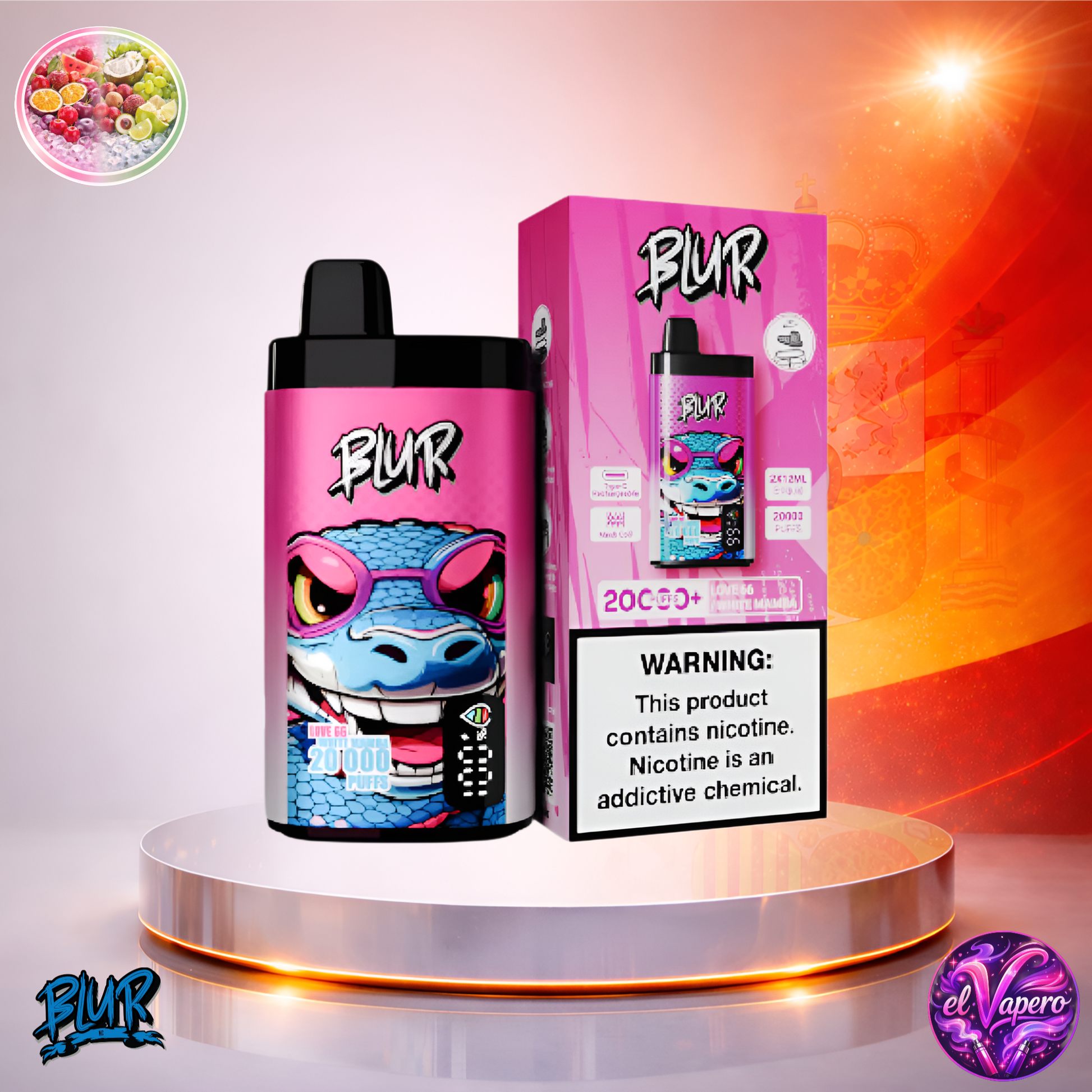 Vapers Desechables - Cigarrillo electrónico - España - Blur - 20000 - 20K - Love 66 White Mamba 20000 Caladas - El mejor precio