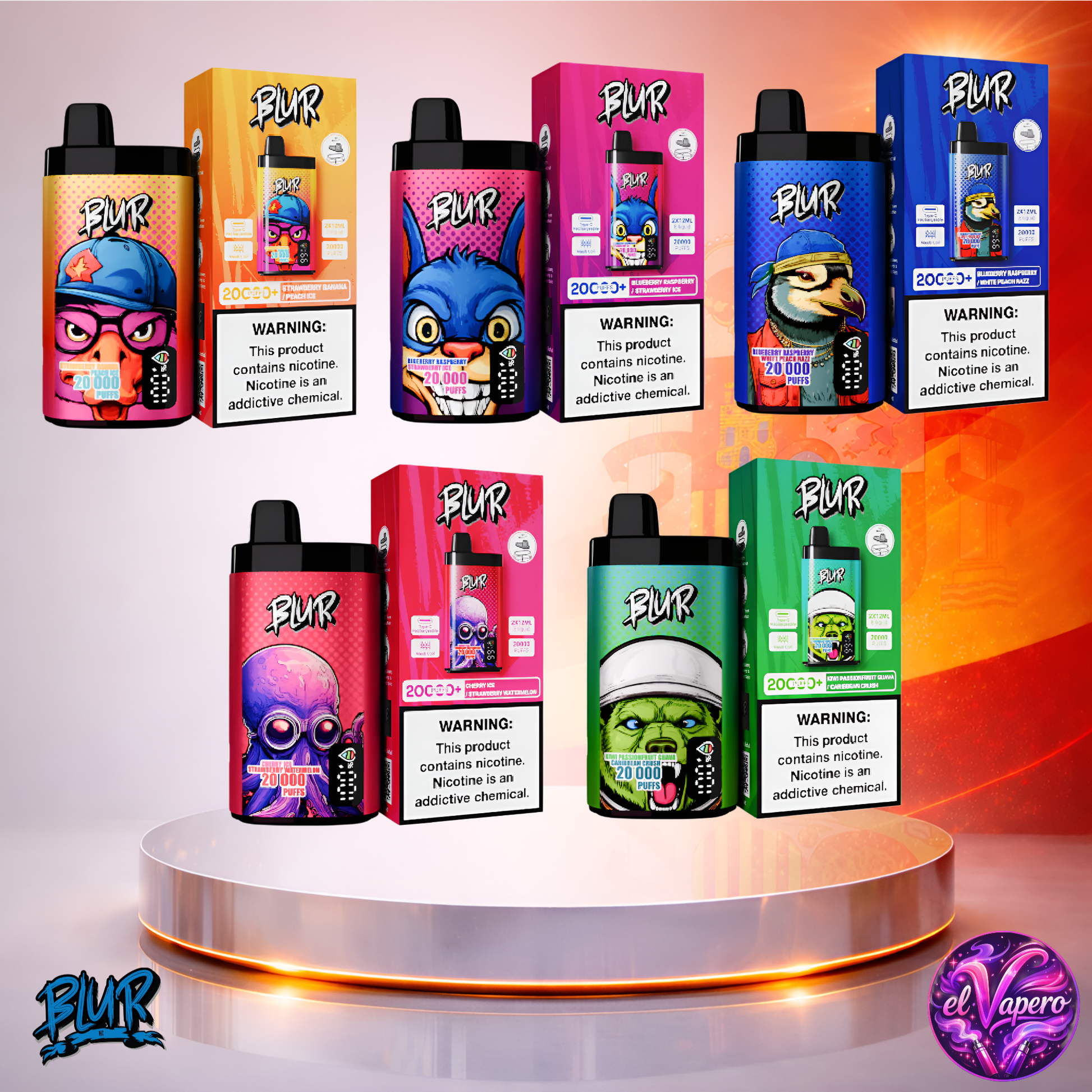 Vapers Desechables - Cigarrillo electrónico - España - Blur - 20000 - 20K - Sabores 20000 Caladas - Más baratos