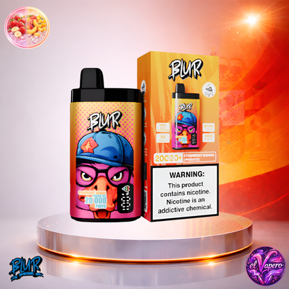Vapers Desechables - Cigarrillo electrónico - España - Blur - 20000 - 20K - Strawberry Banana Peach Ice 20000 Caladas - El mejor precio