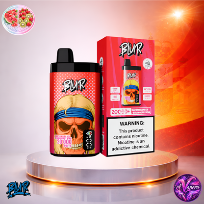 Vapers Desechables - Cigarrillo electrónico - España - Blur - 20000 - 20K - Watermelon Ice Strawberry Kiwi 20000 Caladas - Más baratos