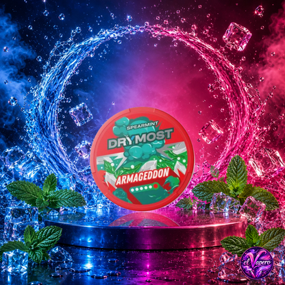 Bolsas de nicotina DRYMOST Snus Armageddon 36 mg Mint con intenso sabor a menta