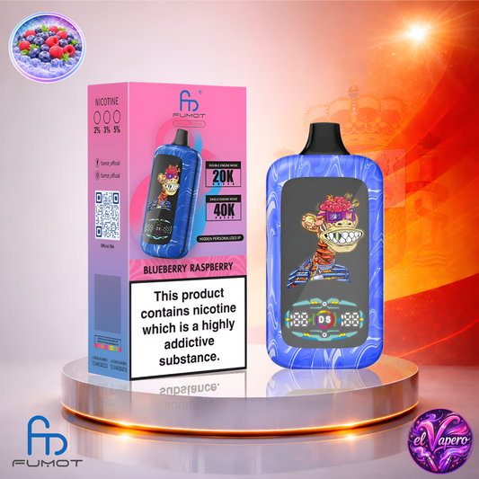Vapers Desechables - Cigarrillo electrónico - España - Fumot - Digital Monkey - 40K - Blueberry Raspberry 40000 Caladas - El mejor precio