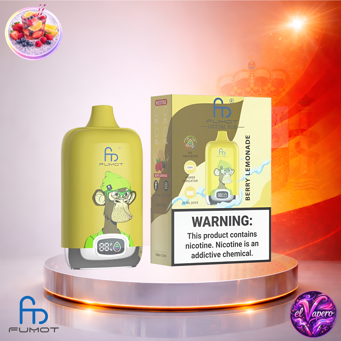 Vapers Desechables - Cigarrillo electrónico - España - Fumot - DigitalBox - 12K - Berry Lemonade 12000 Caladas - Más baratos